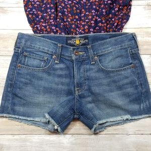 Lucky Brand "The Cut Off" Frayed Denim Shorts Sz 0